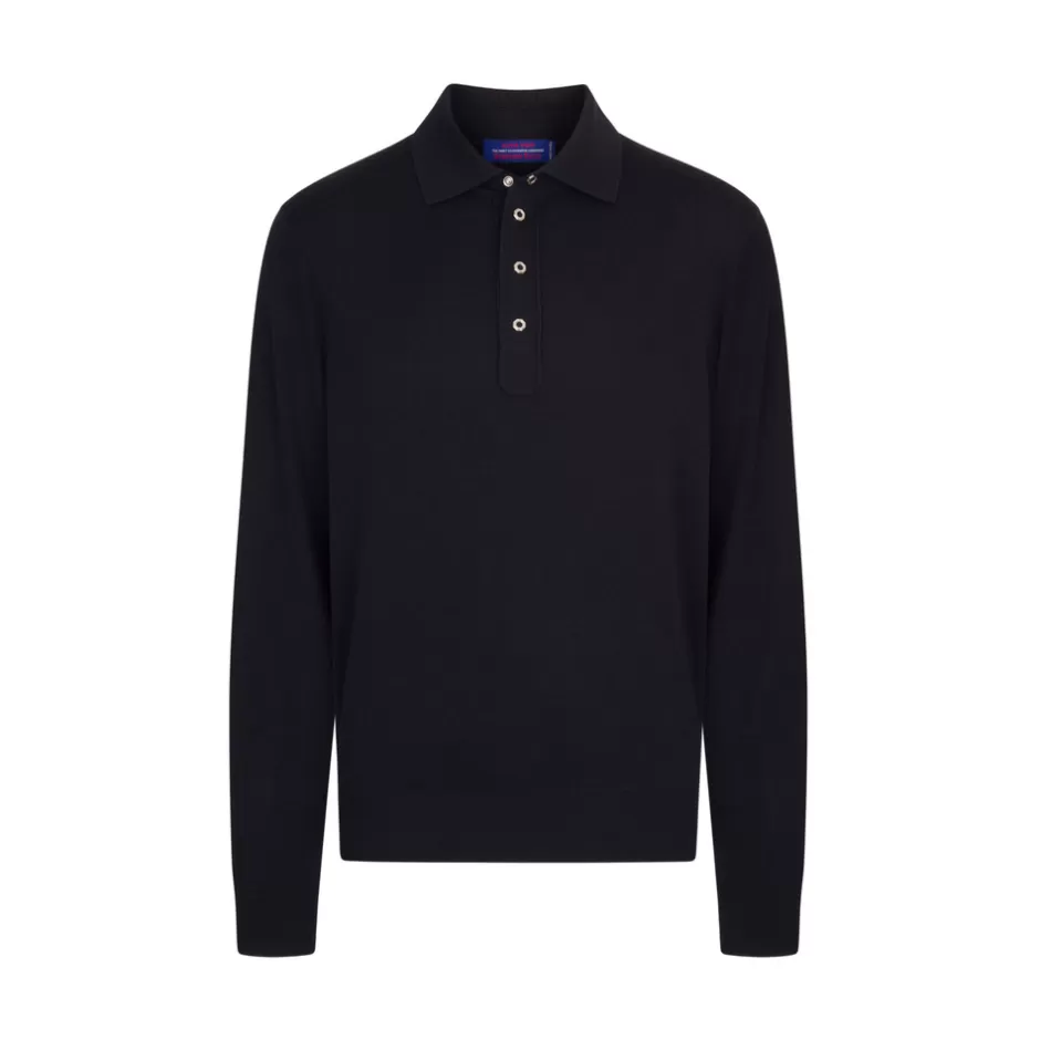 ALPHA YARN CASHMERE FOUR-BUTTON POLO | Stefano Ricci Shop