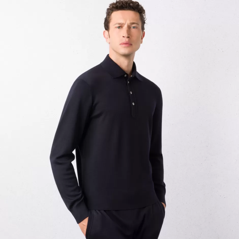 ALPHA YARN CASHMERE FOUR-BUTTON POLO | Stefano Ricci Shop