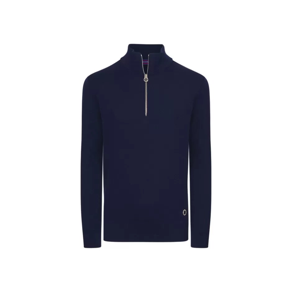 ALPHA YARN CASHMERE HALF-ZIP SWEATER | Stefano Ricci Flash Sale