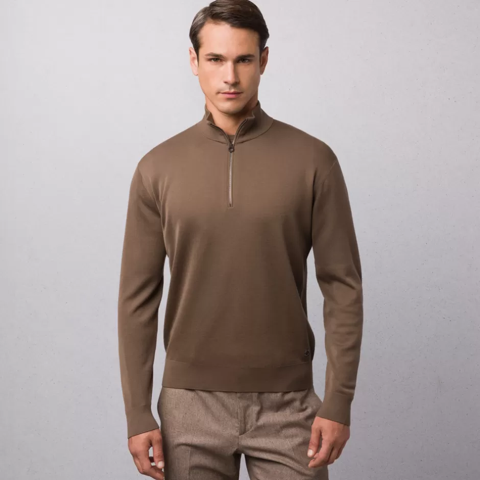 ALPHA YARN CASHMERE MOCK NECK SWEATER | Stefano Ricci Best