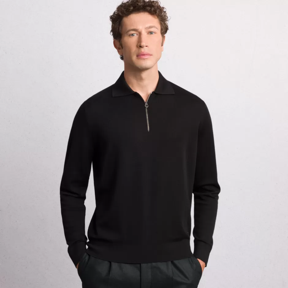 ALPHA YARN CASHMERE ZIP POLO SHIRT | Stefano Ricci Fashion