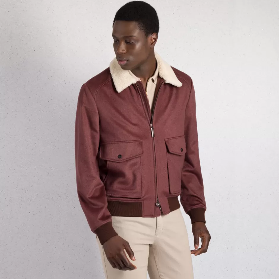 BLOUSON WITH LACON SHEARLING COLLAR | Stefano Ricci Sale