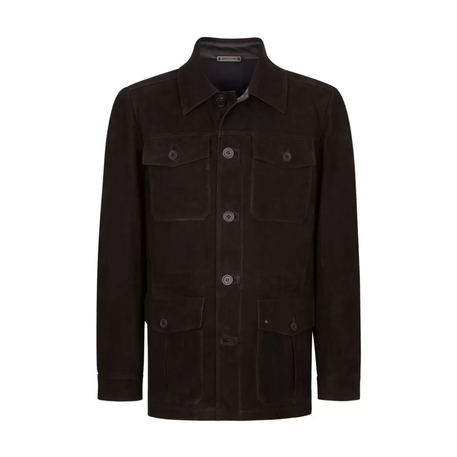 BUFALINO NUBUCK LEATHER FIELD JACKET | Stefano Ricci Clearance