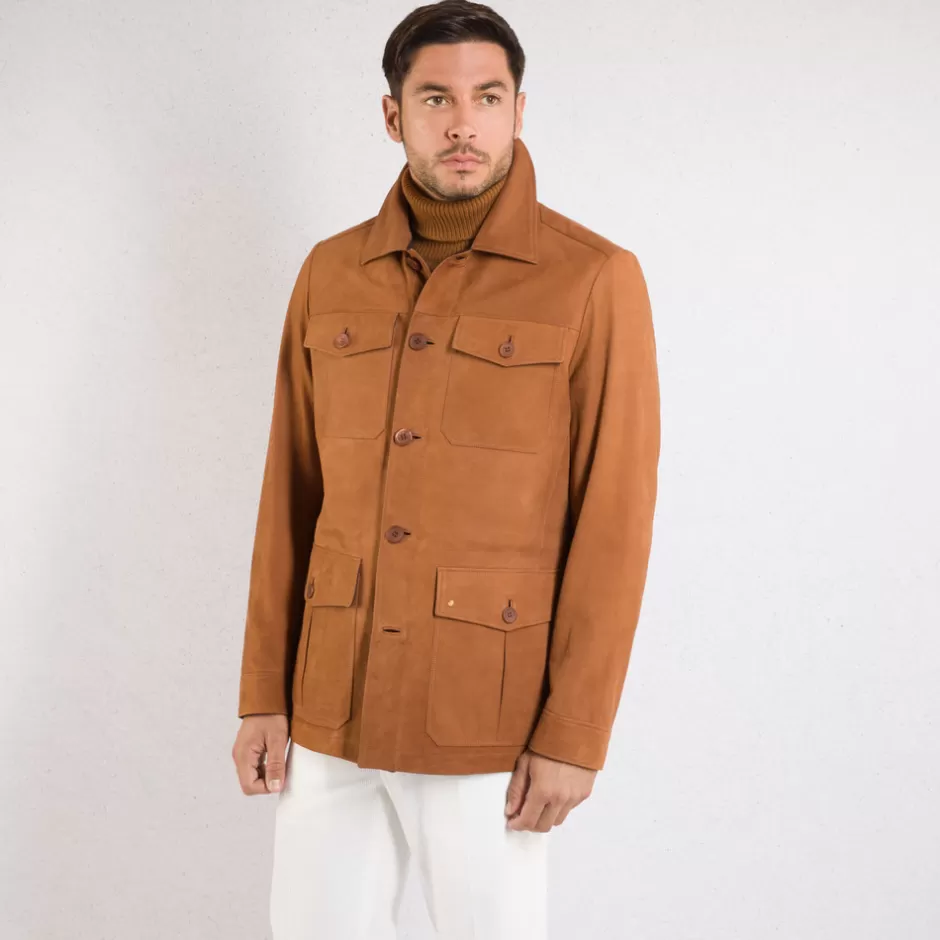 BUFALINO NUBUCK LEATHER FIELD JACKET | Stefano Ricci Outlet