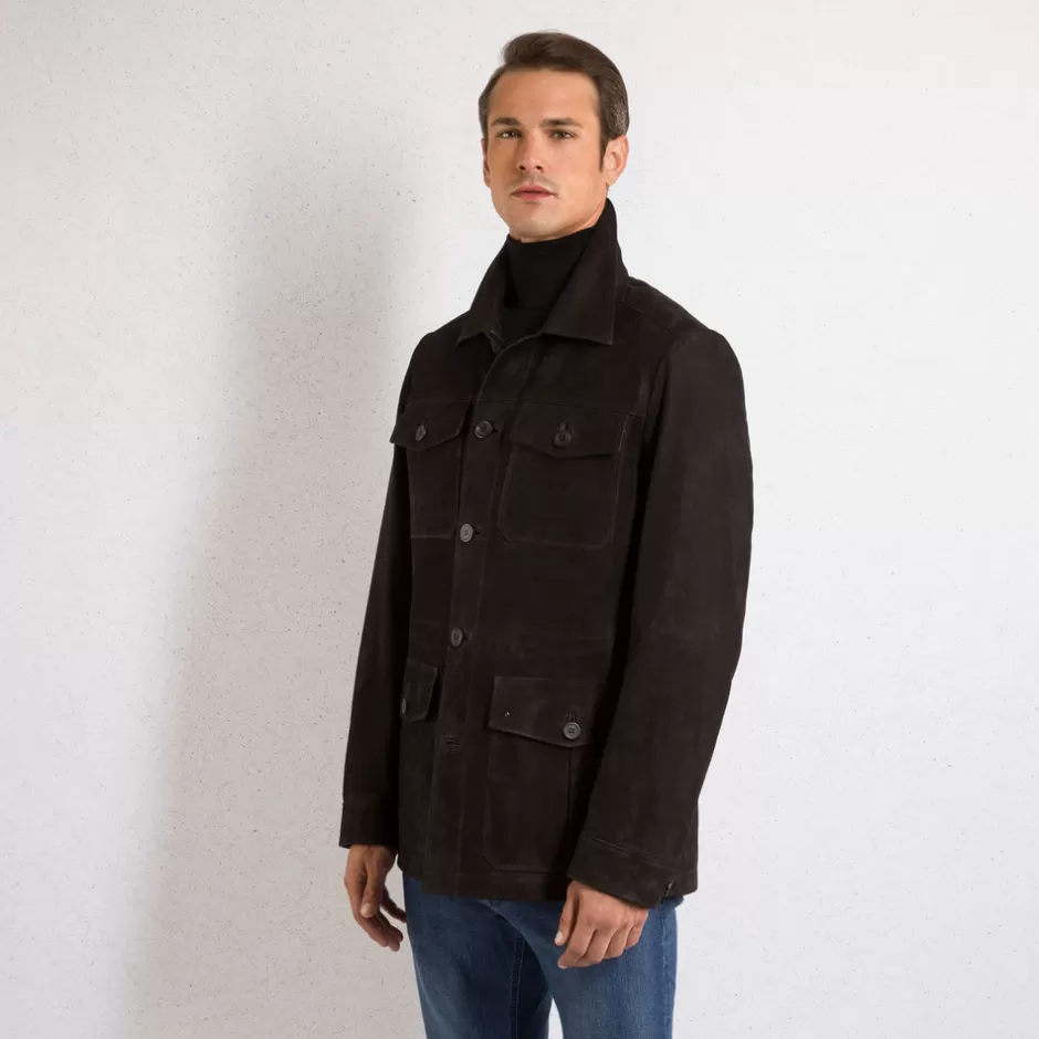 BUFALINO NUBUCK LEATHER FIELD JACKET | Stefano Ricci Clearance