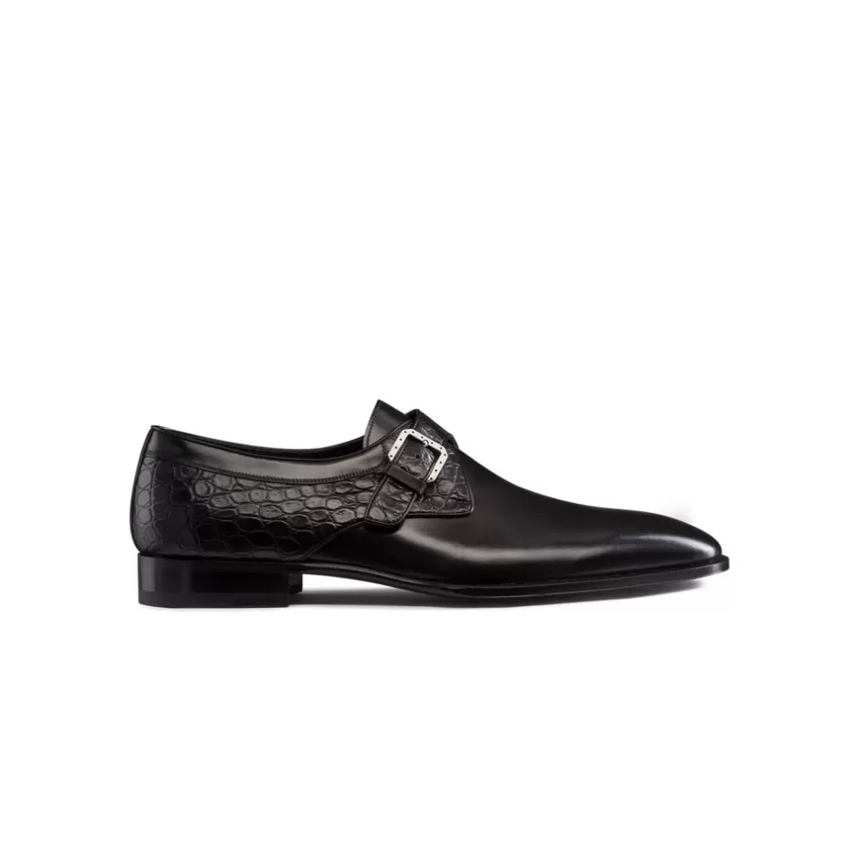 CALFSKIN AND MATTED CROCODILE LEATHER DRESS SHOES | Stefano Ricci Best