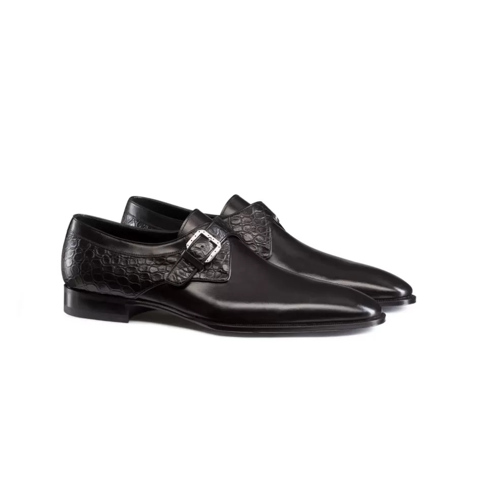 CALFSKIN AND MATTED CROCODILE LEATHER DRESS SHOES | Stefano Ricci Best