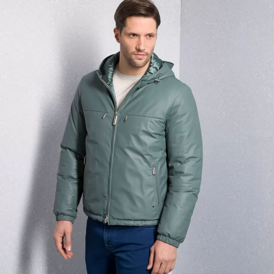 CALFSKIN LEATHER HOODED BLOUSON | Stefano Ricci Online