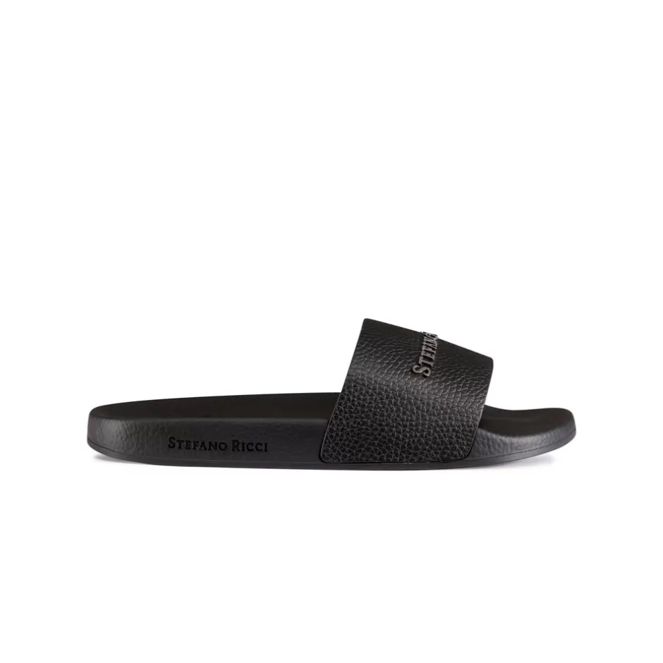 CALFSKIN LEATHER SLIDES | Stefano Ricci Cheap