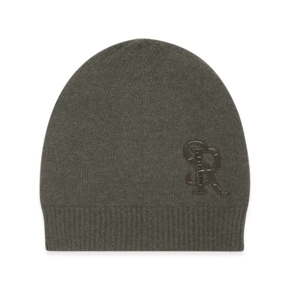 CASHMERE AND CROCODILE LEATHER KNIT HAT | Stefano Ricci New