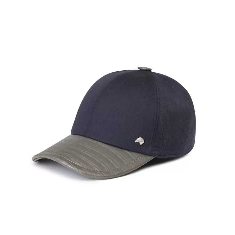 CASHMERE AND MATTED CROCODILE LEATHER BASEBALL CAP | Stefano Ricci Shop