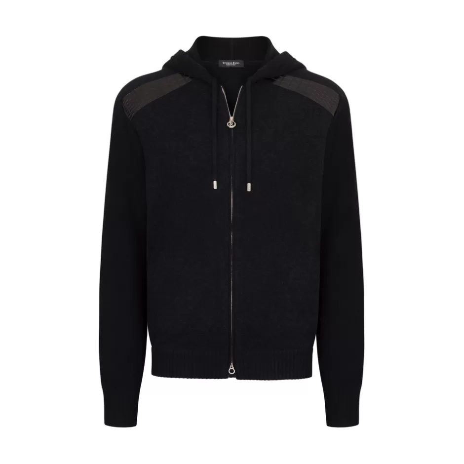 CASHMERE AND SILK HOODED JOGGING BLOUSON | Stefano Ricci Online