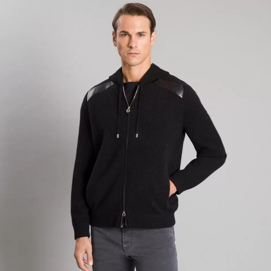 CASHMERE AND SILK HOODED JOGGING BLOUSON | Stefano Ricci Online