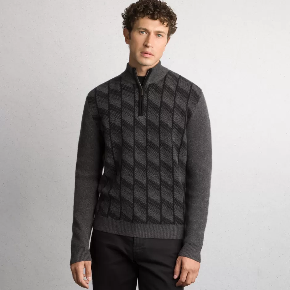 CASHMERE AND WOOL MOCK NECK SWEATER | Stefano Ricci New