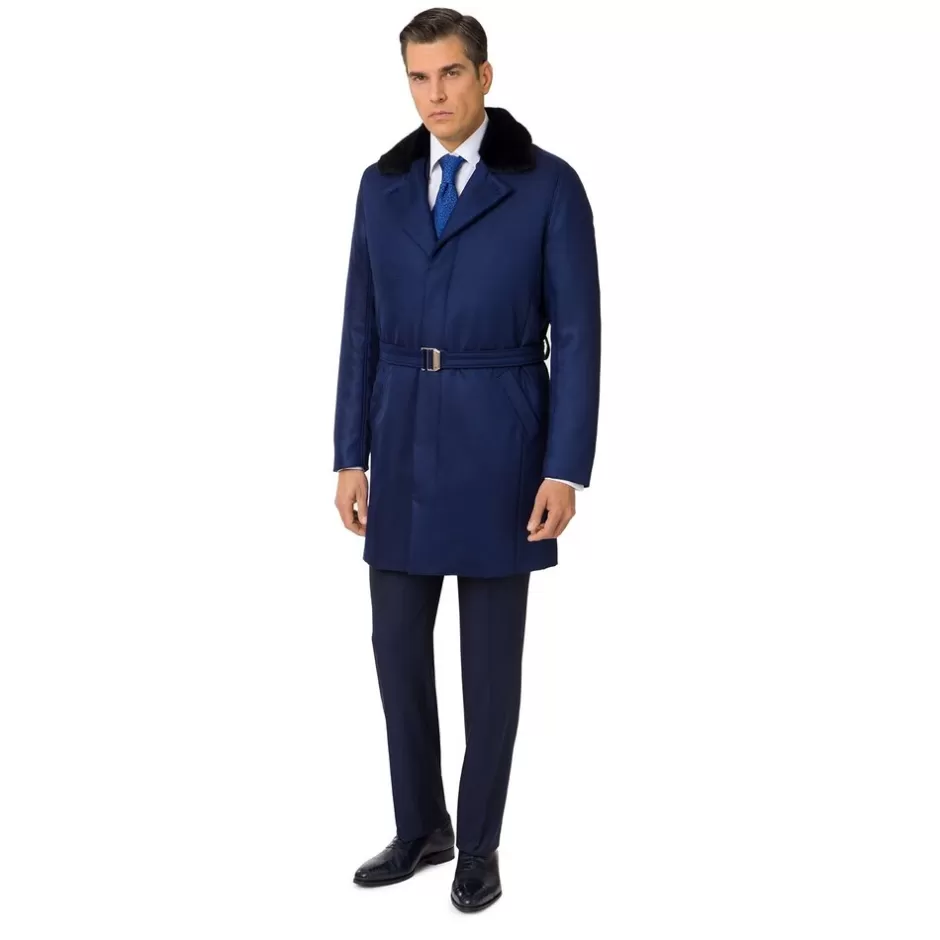 CASHMERE COAT WITH MINK FUR COLLAR | Stefano Ricci Hot