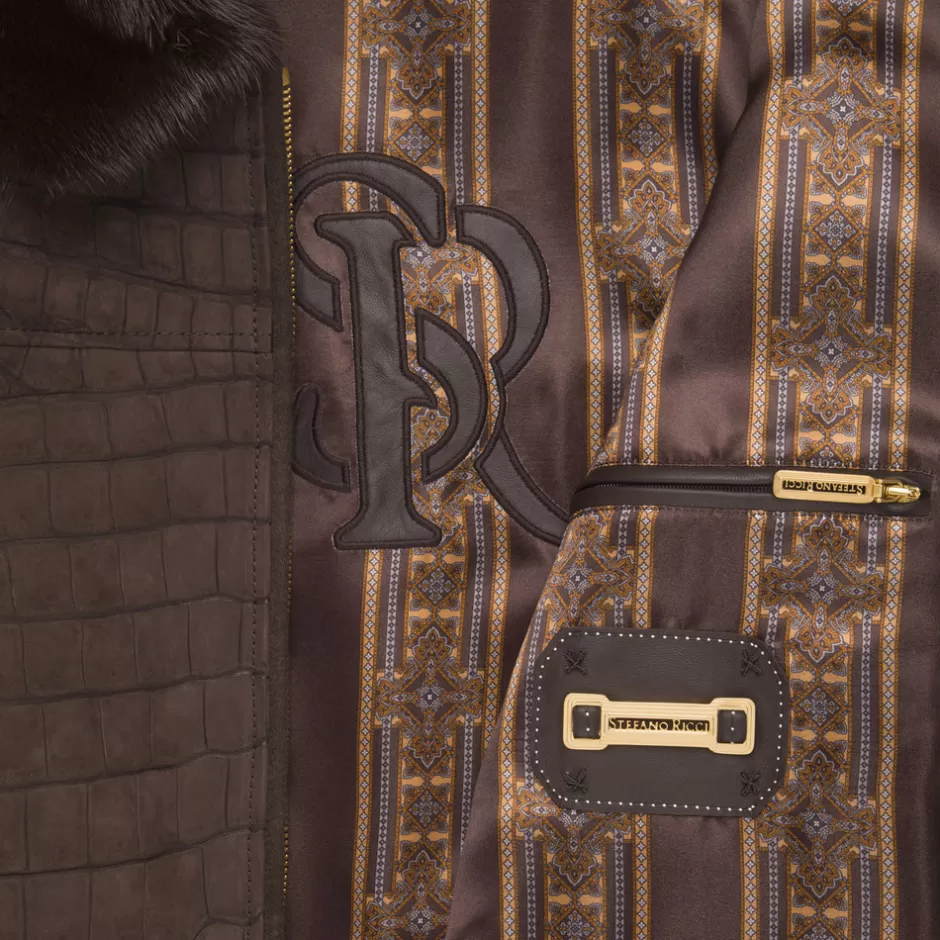 CASHMERE, NUBUCK CROCODILE AND MINK BLOUSON | Stefano Ricci Flash Sale