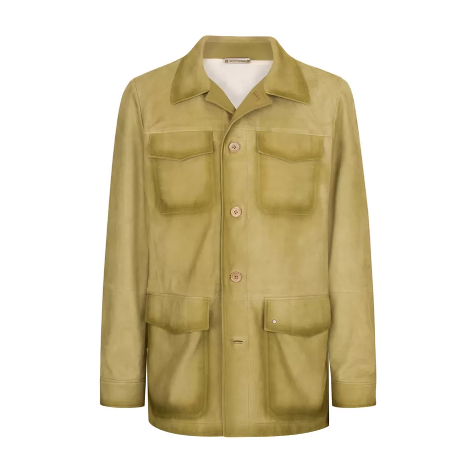 CHAMOIS LAMBSKIN LEATHER FIELD JACKET | Stefano Ricci Shop
