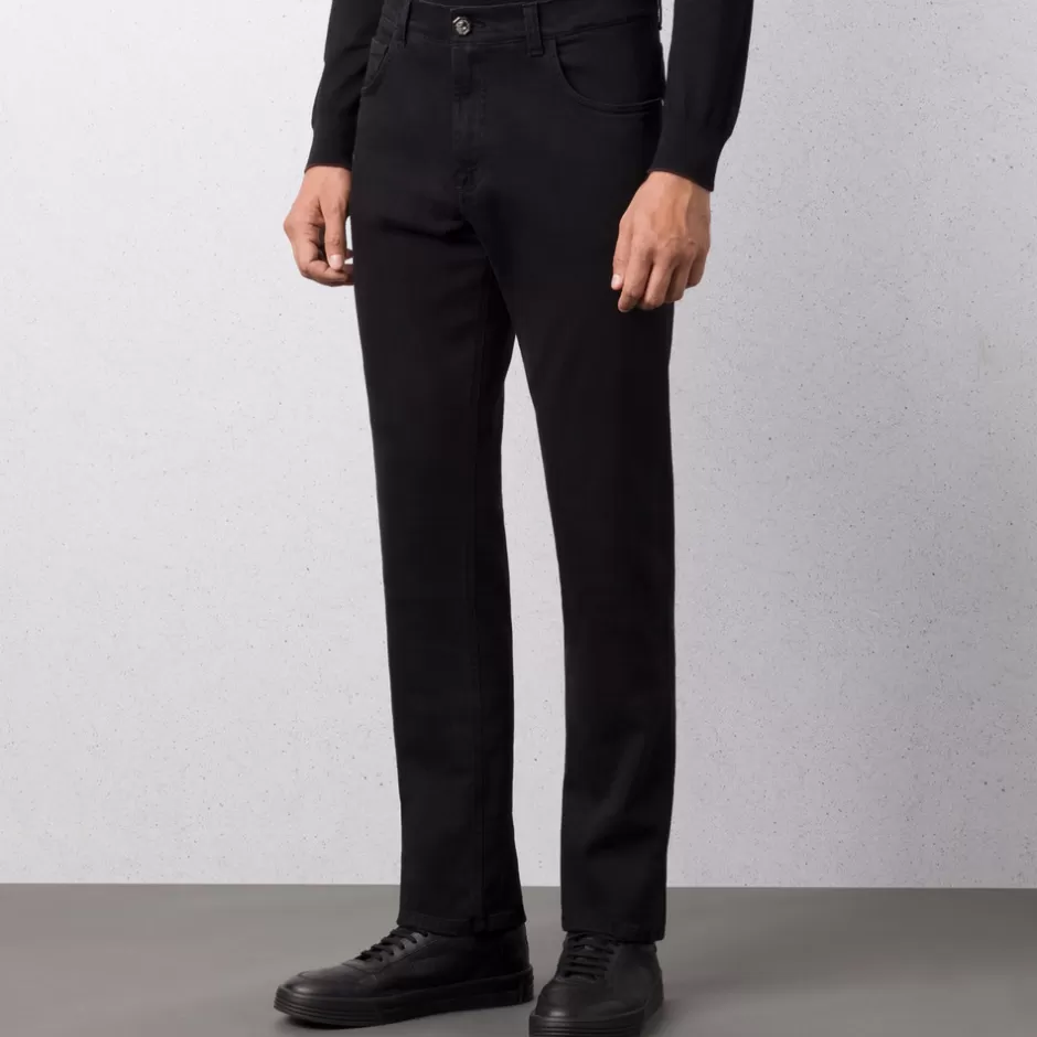 COTTON AND CASHMERE BLEND TAPERED JEANS | Stefano Ricci Cheap