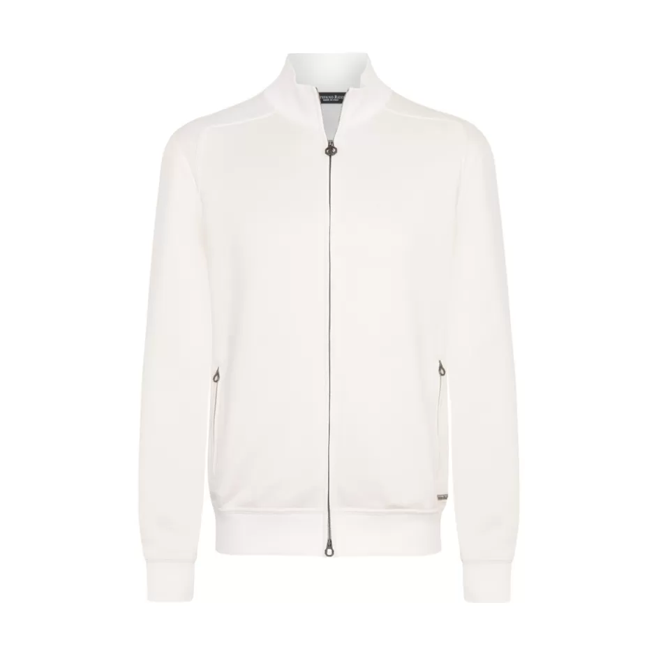 COTTON AND SILK BLEND ZIP BLOUSON | Stefano Ricci Clearance