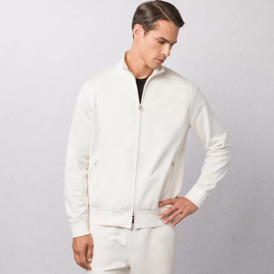 COTTON AND SILK BLEND ZIP BLOUSON | Stefano Ricci Clearance