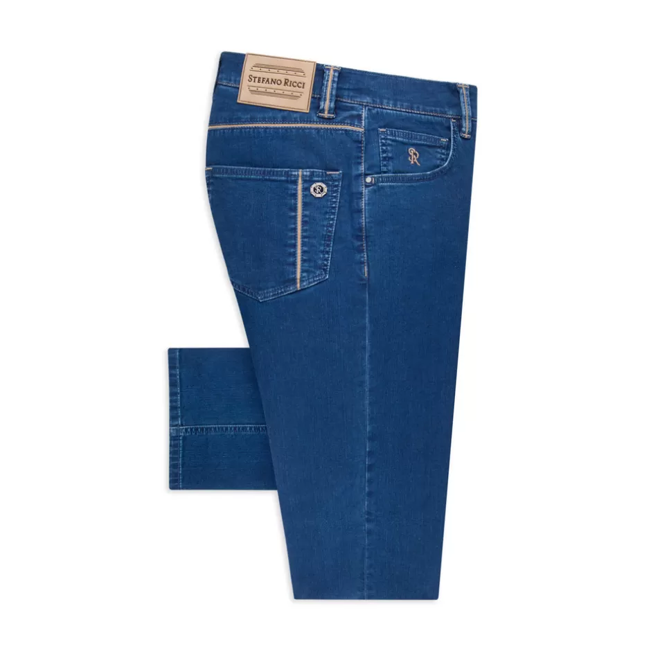 COTTON BLEND TAPERED JEANS | Stefano Ricci Discount
