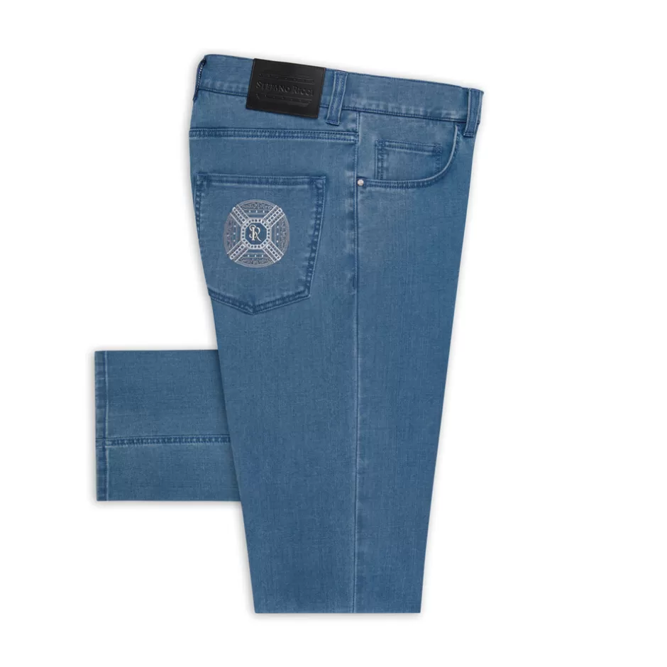 COTTON BLEND TAPERED JEANS | Stefano Ricci Discount