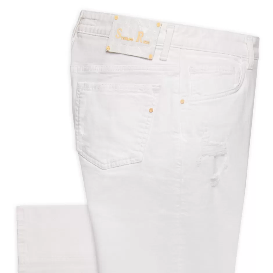 COTTON BLEND TAPERED JEANS | Stefano Ricci Best Sale