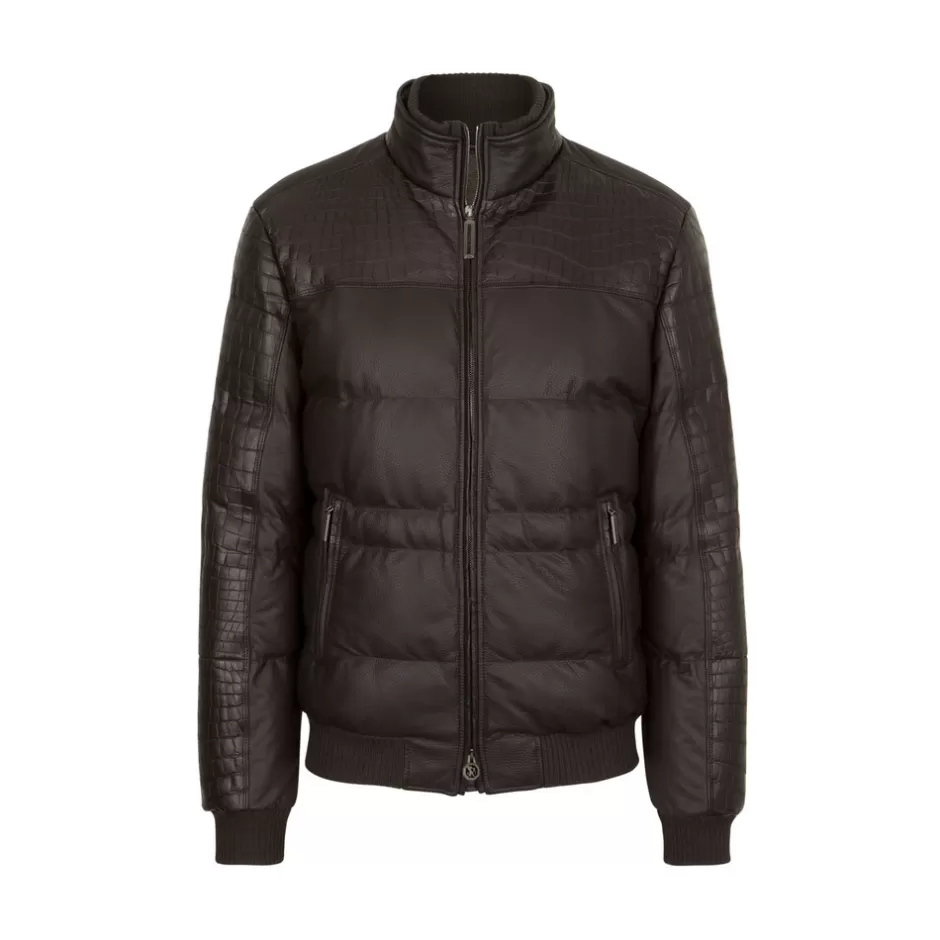 CROCODILE AND LAMBSKIN LEATHER BLOUSON | Stefano Ricci Flash Sale