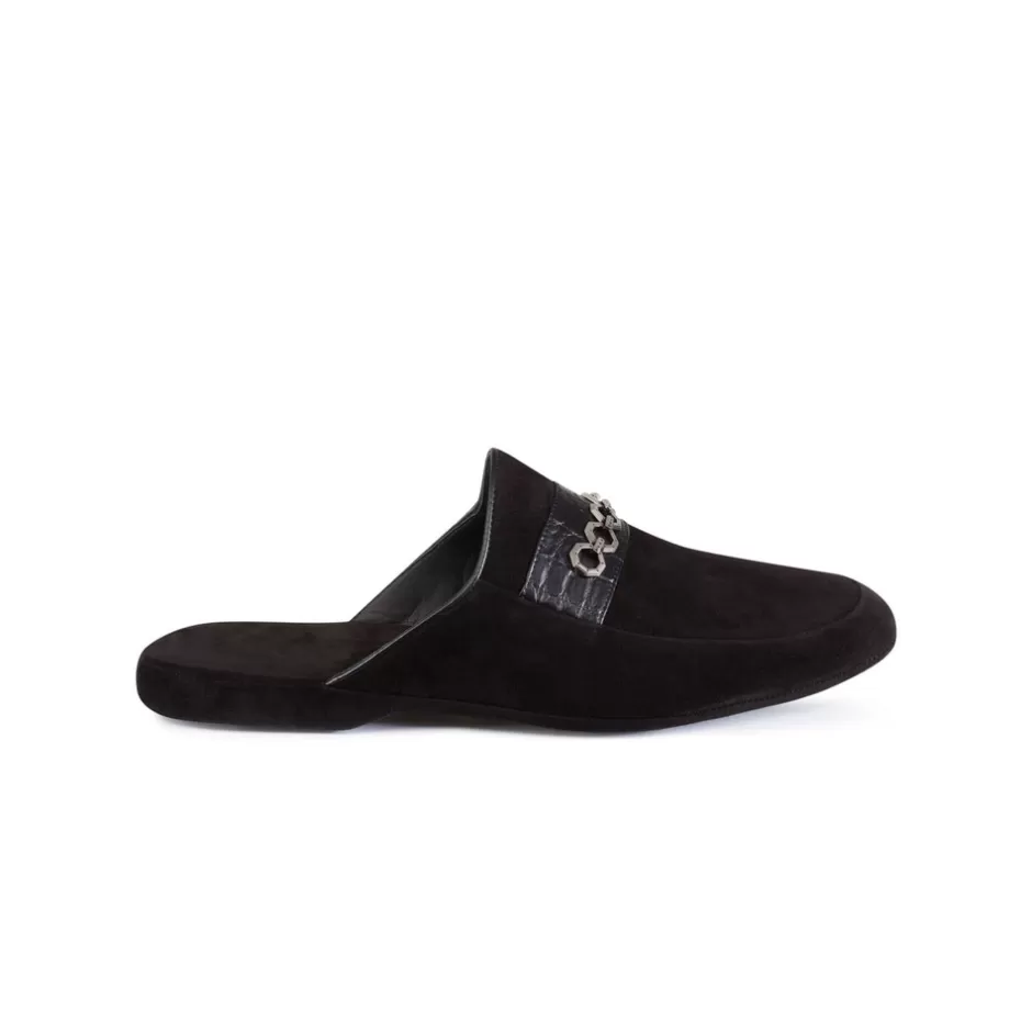 CROCODILE AND SUEDE SLIPPERS | Stefano Ricci Shop