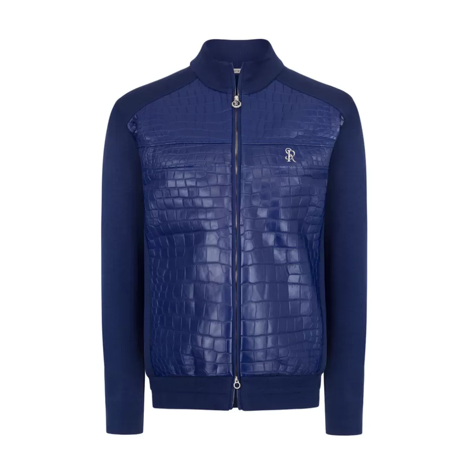 CROCODILE LEATHER AND KNIT BLOUSON | Stefano Ricci Hot