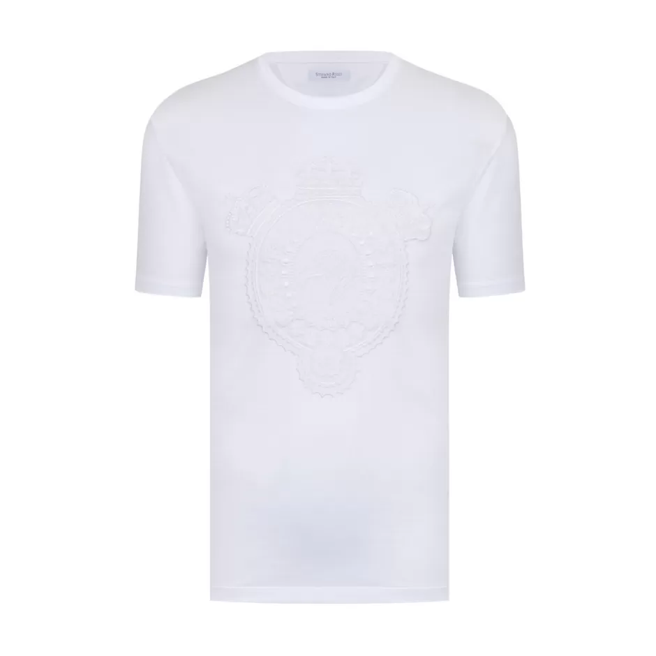 CROWN MOTIF CREW NECK T-SHIRT | Stefano Ricci New