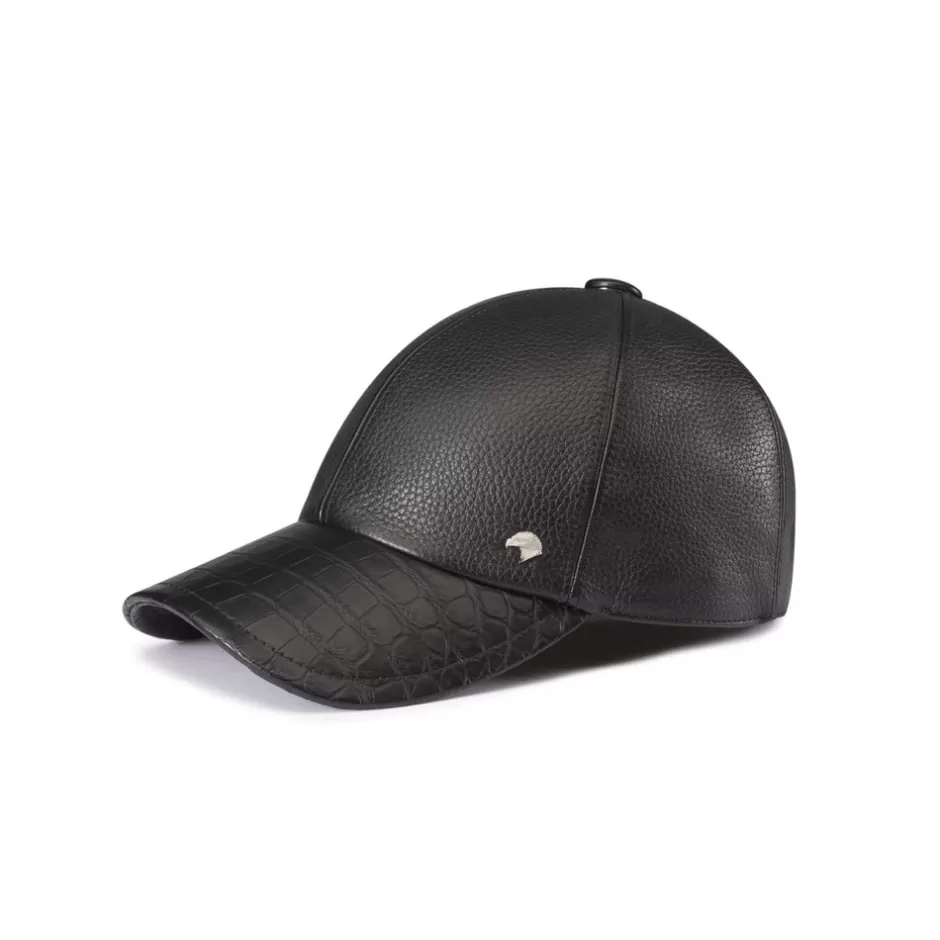 DEERSKIN AND CROCODILE LEATHER BASEBALL CAP | Stefano Ricci Shop