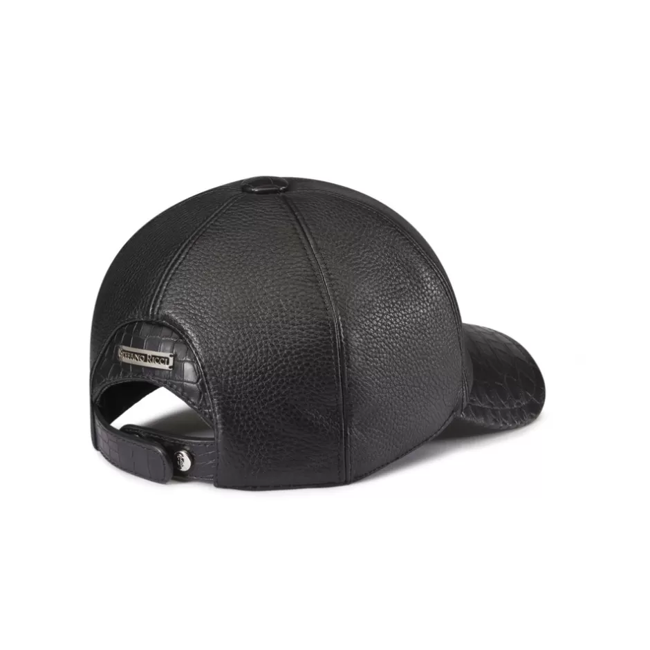 DEERSKIN AND CROCODILE LEATHER BASEBALL CAP | Stefano Ricci Shop