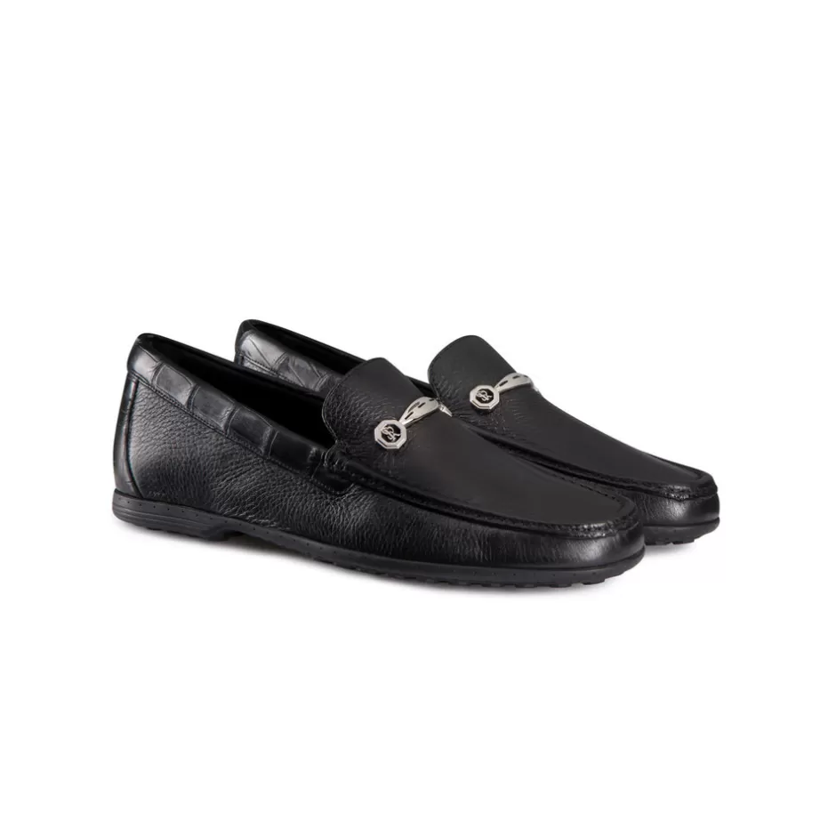 DEERSKIN AND CROCODILE LEATHER LOAFERS | Stefano Ricci New