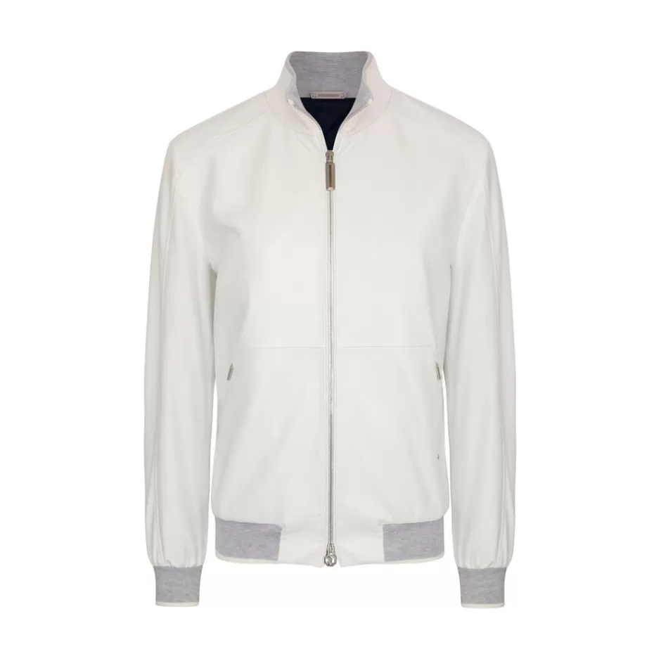 DEERSKIN LEATHER AND TECHNICAL SILK BLOUSON | Stefano Ricci Cheap
