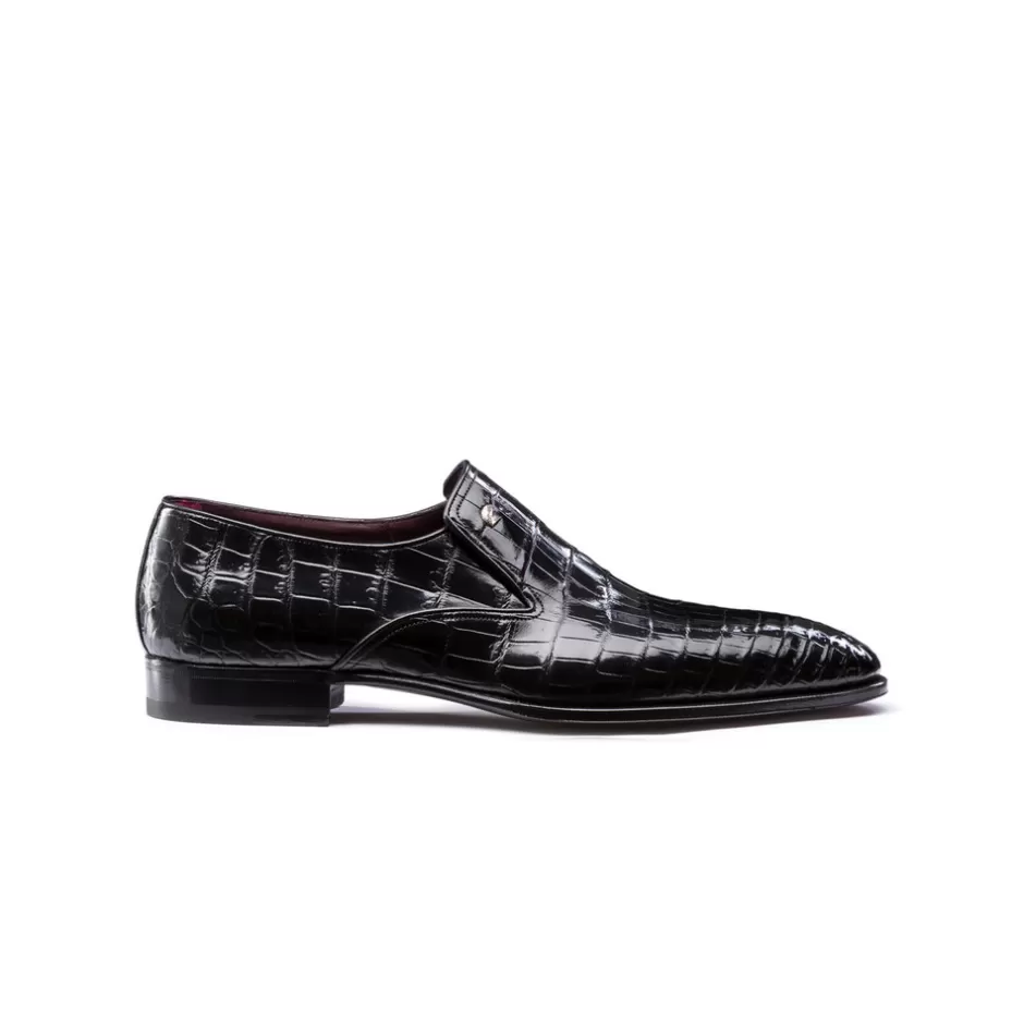DIAMANTE CROCODILE SLIP-ON OXFORD SHOES | Stefano Ricci Discount