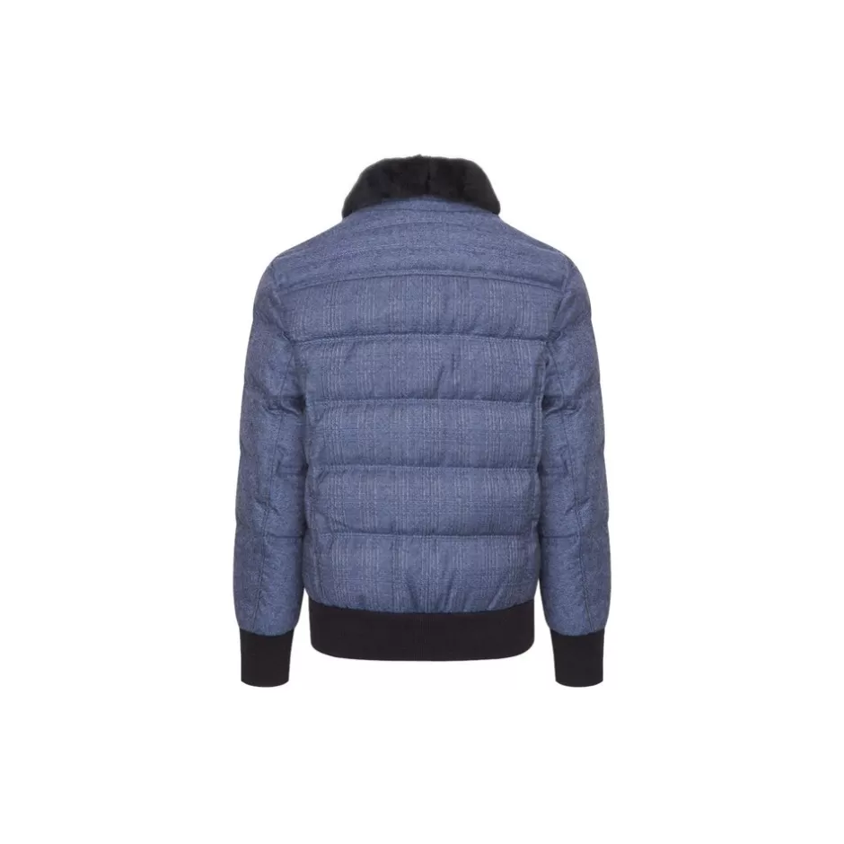 DOWN BLOUSON WITH MINK FUR COLLAR | Stefano Ricci Fashion