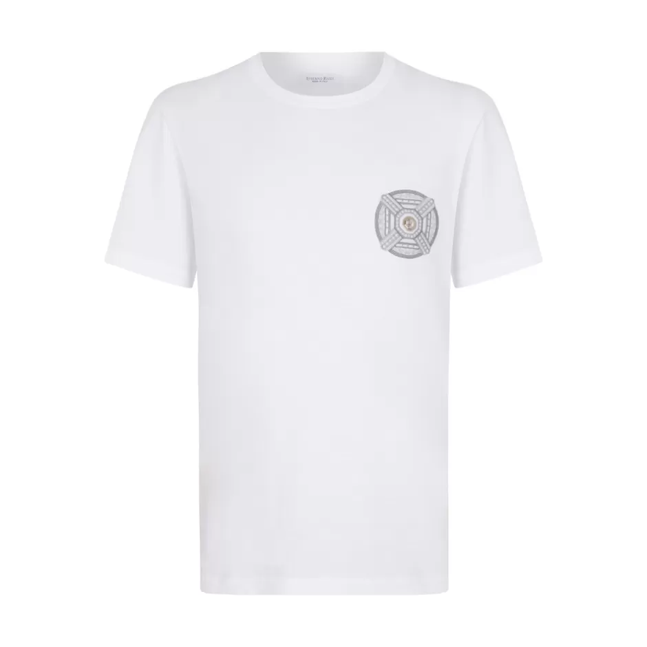 EMBROIDERED COTTON BLEND T-SHIRT | Stefano Ricci Clearance
