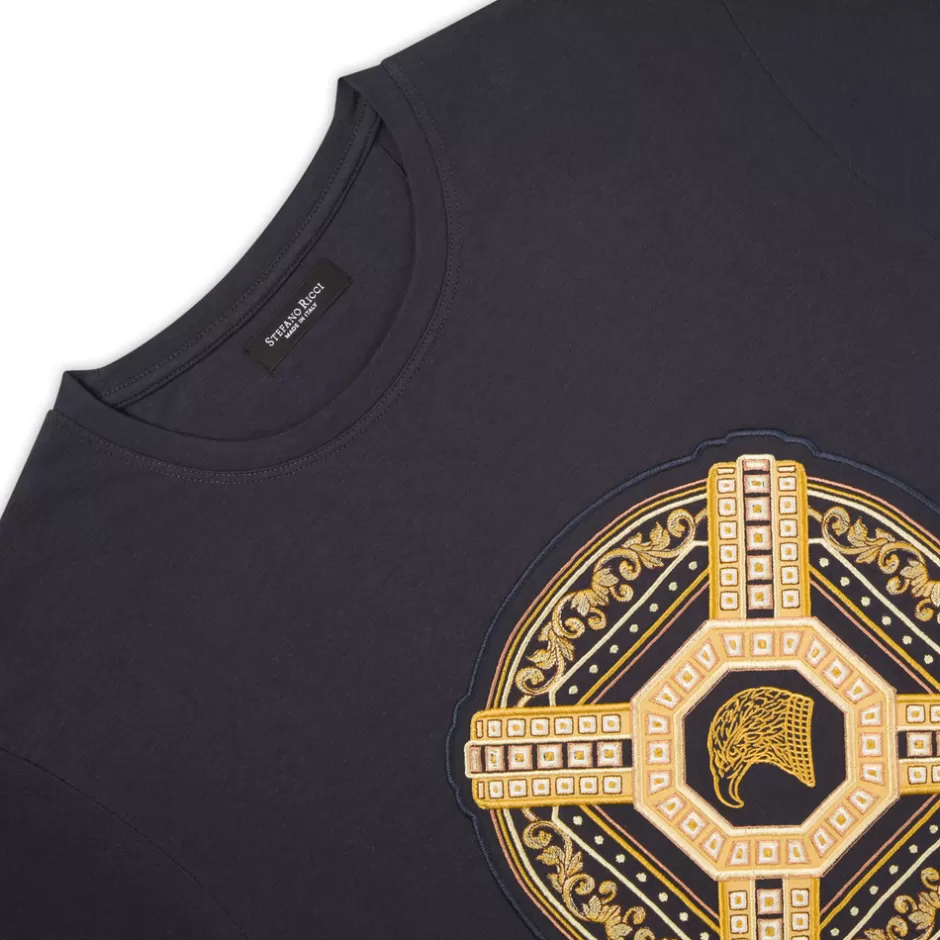EMBROIDERED COTTON BLEND T-SHIRT | Stefano Ricci Shop