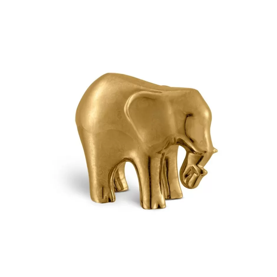 GOLD PAISLEY SMALL PORCELAIN ELEPHANT ORNAMENT | Stefano Ricci Cheap