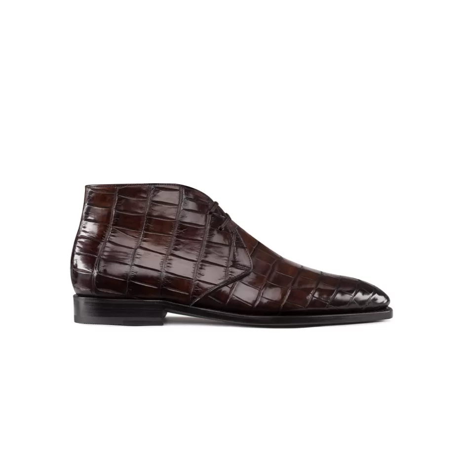 HAND POLISHEDANTIQUE CROCODILE ANKLE BOOTS | Stefano Ricci Flash Sale