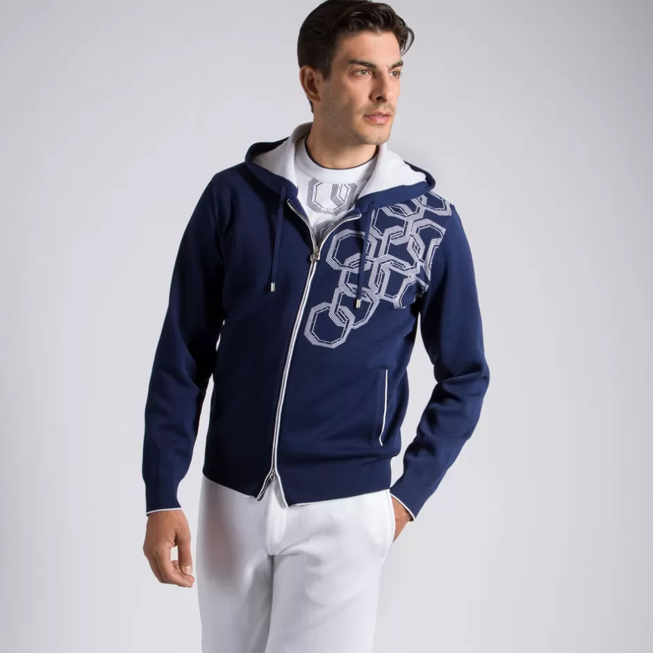 KNIT HOODED JOGGING BLOUSON | Stefano Ricci Shop