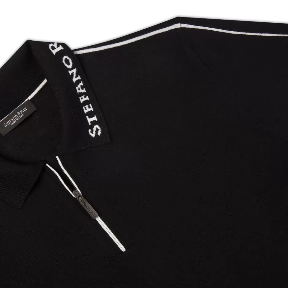 KNIT LONG SLEEVE ZIP POLO | Stefano Ricci Online