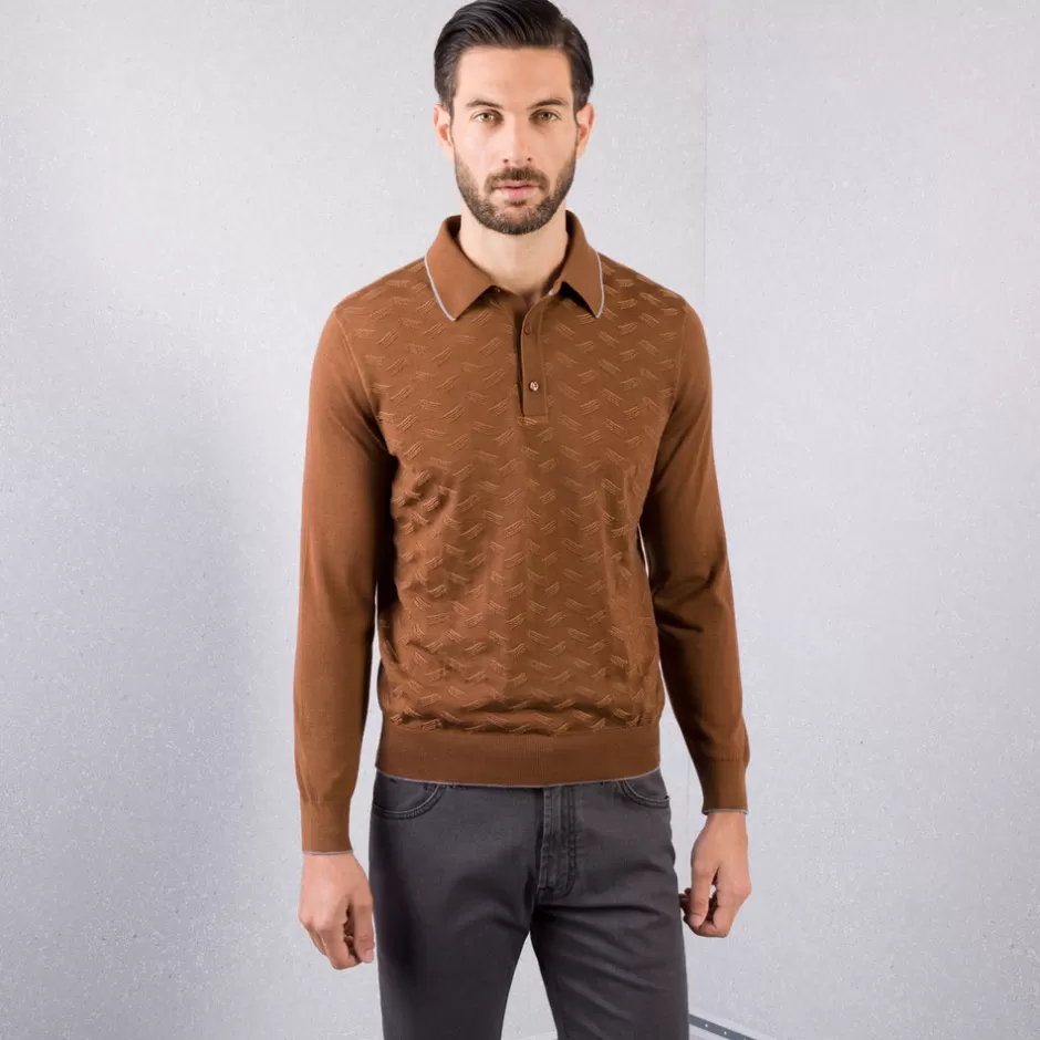 KNIT THREE-BUTTON POLO | Stefano Ricci Store