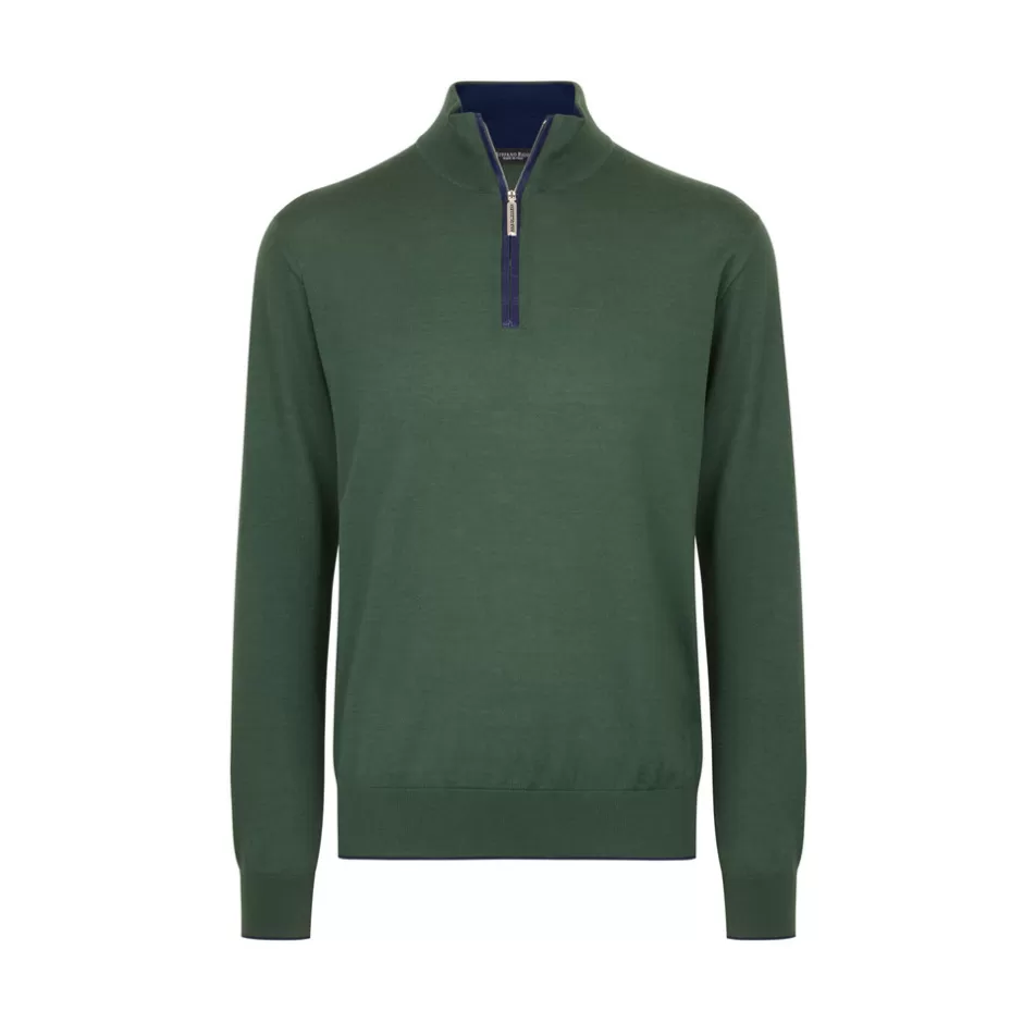 KNIT ZIP MOCKNECK SWEATER | Stefano Ricci Best Sale