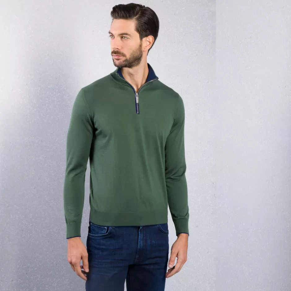 KNIT ZIP MOCKNECK SWEATER | Stefano Ricci Best Sale