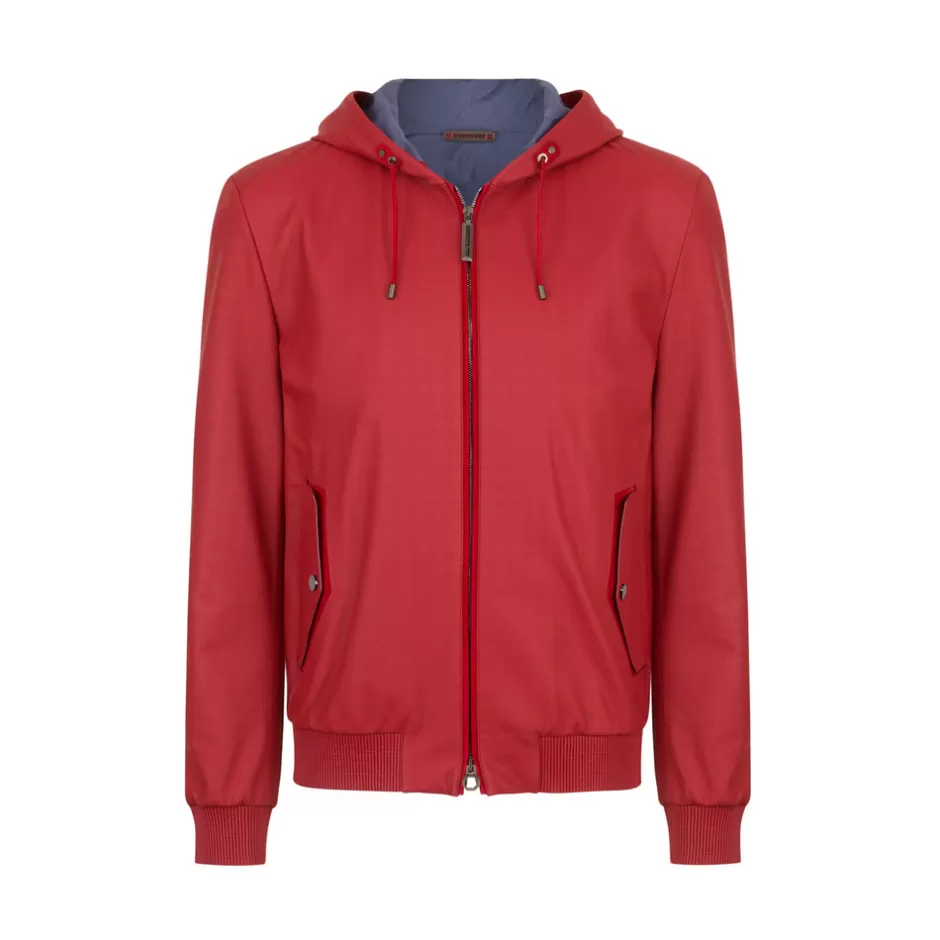 LAMBSKIN LEATHER HOODED BLOUSON | Stefano Ricci Flash Sale