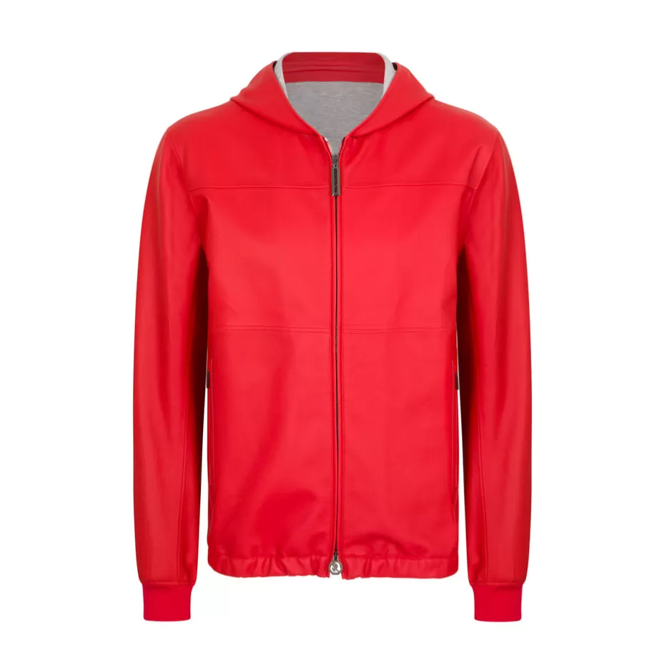 LAMBSKIN LEATHER HOODED SPORTS JACKET | Stefano Ricci Cheap