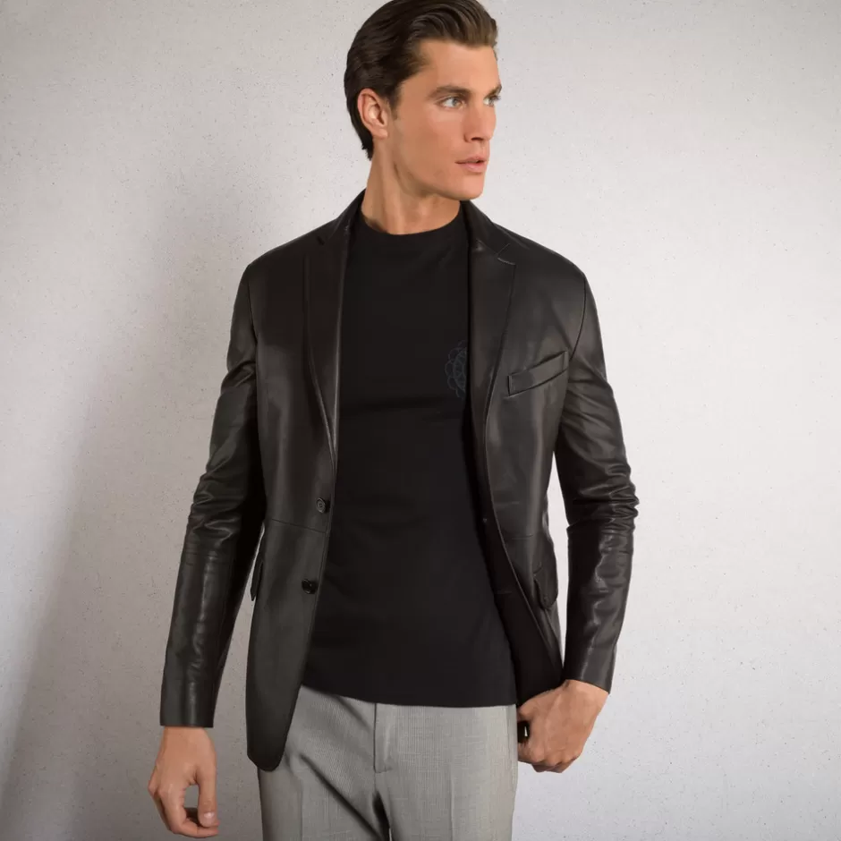 LAMBSKIN LEATHER TWO-BUTTON JACKET | Stefano Ricci Online