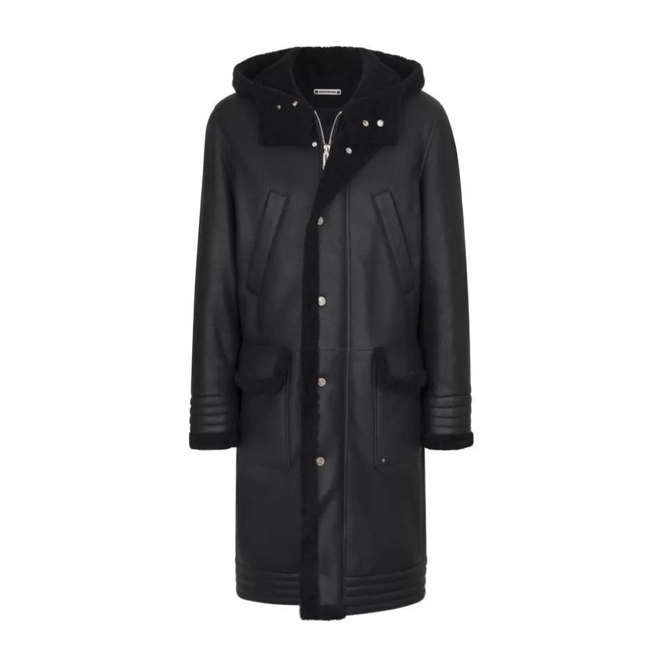 LEATHER AND SHEARLING COAT | Stefano Ricci Online